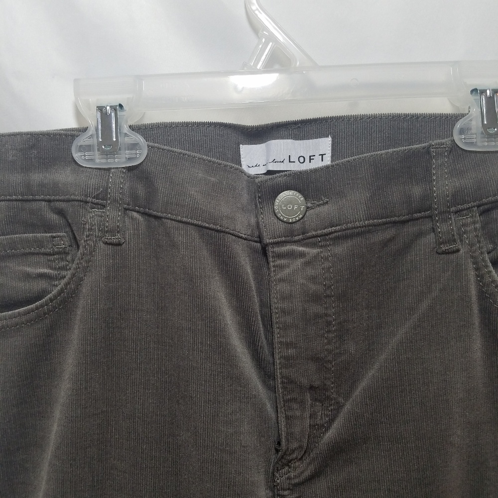 Loft NWT Grey Corduroy Pants Modern Boot